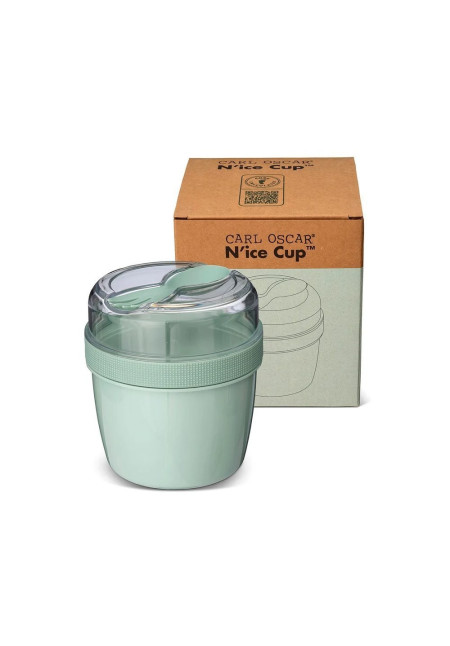 Fiambrera Snack N'ice Cup con Disco Refrigerante Verde CARL OSCAR
