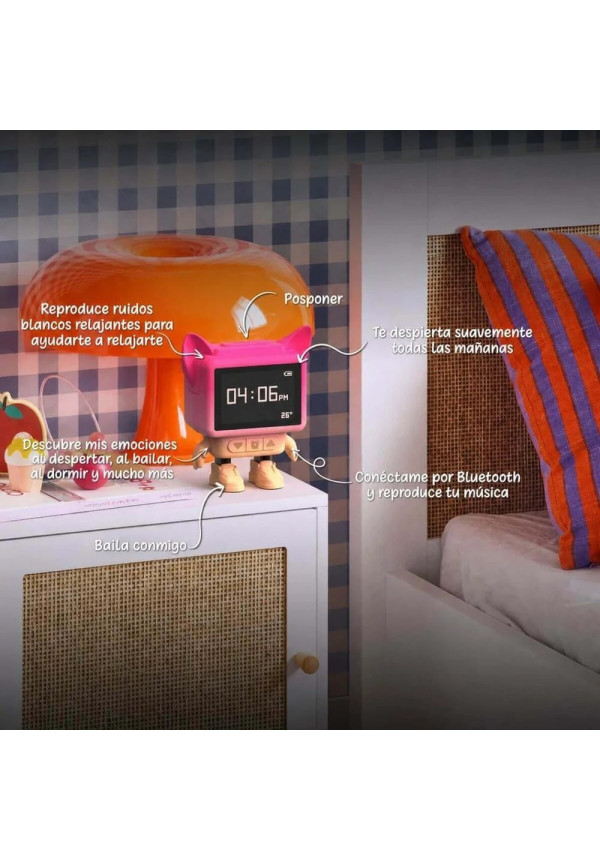 Despertador y Altavoz DANCING CLOCK - Rosa MOB