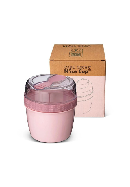Fiambrera Snack N'ice Cup con Disco Refrigerante Rosa CARL OSCAR