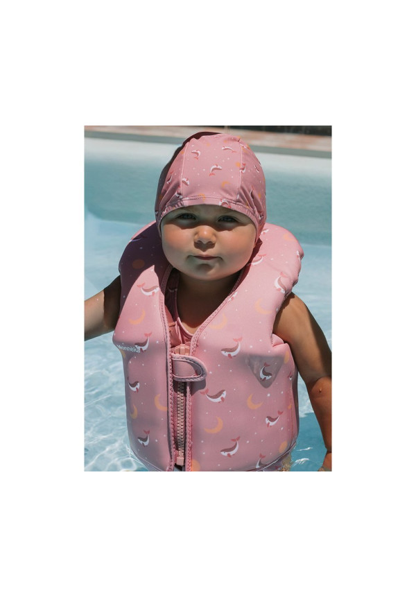 Chaleco Flotador Aprendizaje Whale Pink Talla 1-2 años MONNEKA