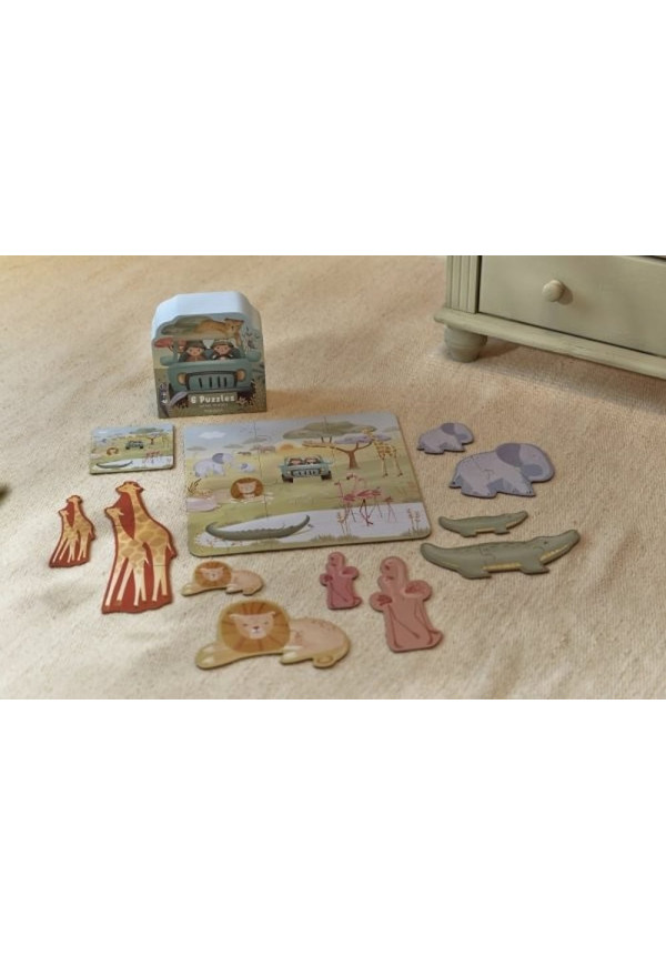 Puzzle 6 en 1 Safari Friends LITTLE DUTCH