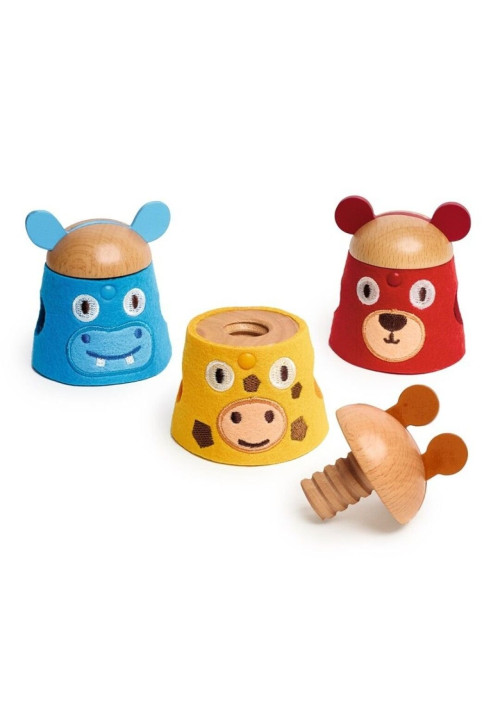 Baby color SoftiVis juego de enroscar animales DJECO