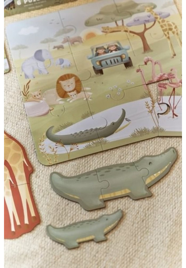 Puzzle 6 en 1 Safari Friends LITTLE DUTCH
