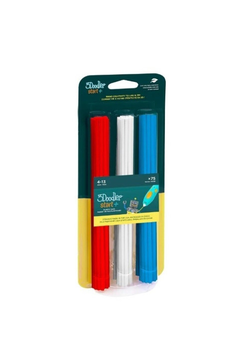 3Doodler Start+ Recambios 75 filamentos rojo - blanco - azul