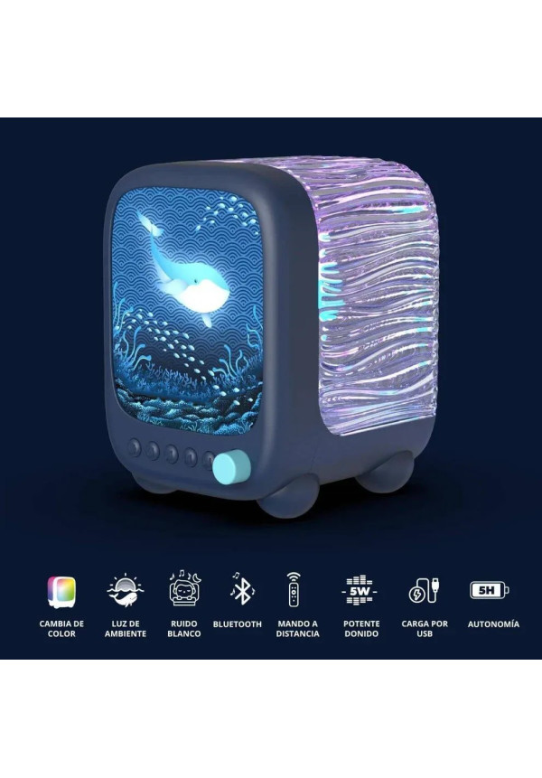 Lámpara Altavoz Proyector WAVY - Azul MOB 