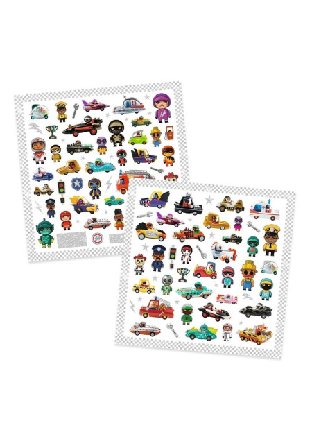 Pegatinas El universo de los Crazy Motors DJECO