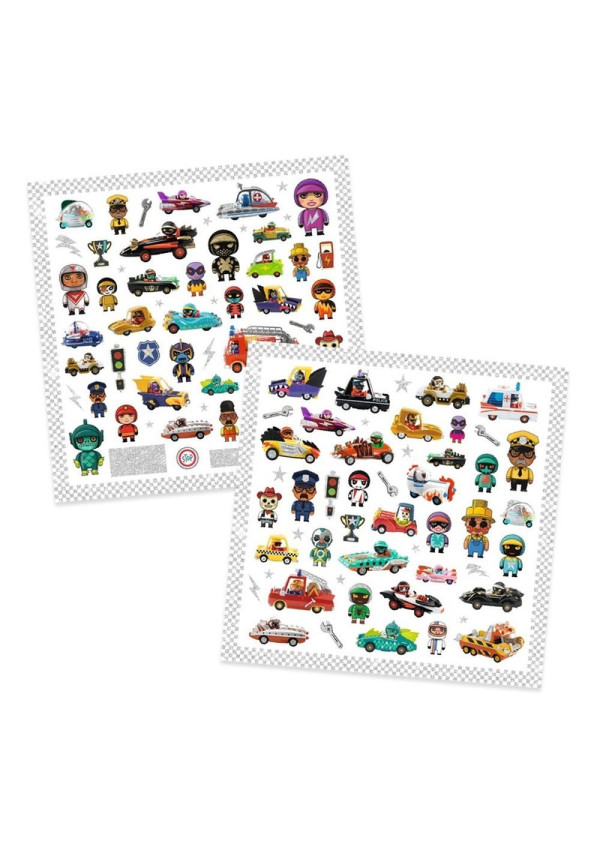 Pegatinas El universo de los Crazy Motors DJECO