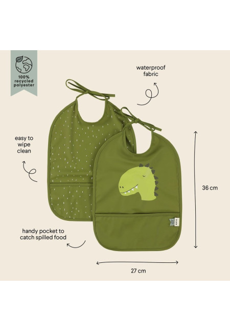 Babero impermeable 2-pack - Mr. Dino