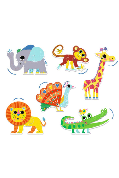 Puzzle dúo animales articulados DJECO