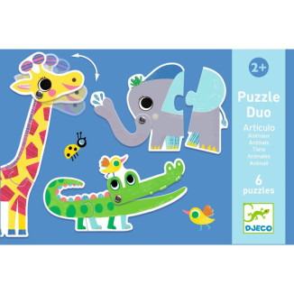 Puzzle dúo animales articulados DJECO