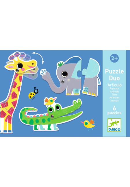Puzzle dúo animales articulados DJECO