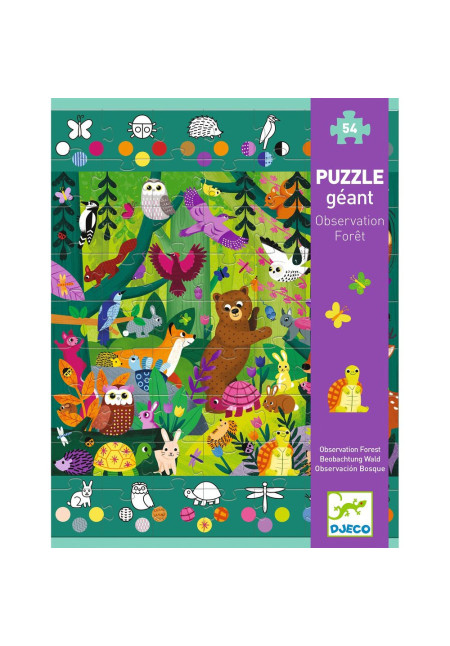 Puzzle gigante observación bosque DJECO