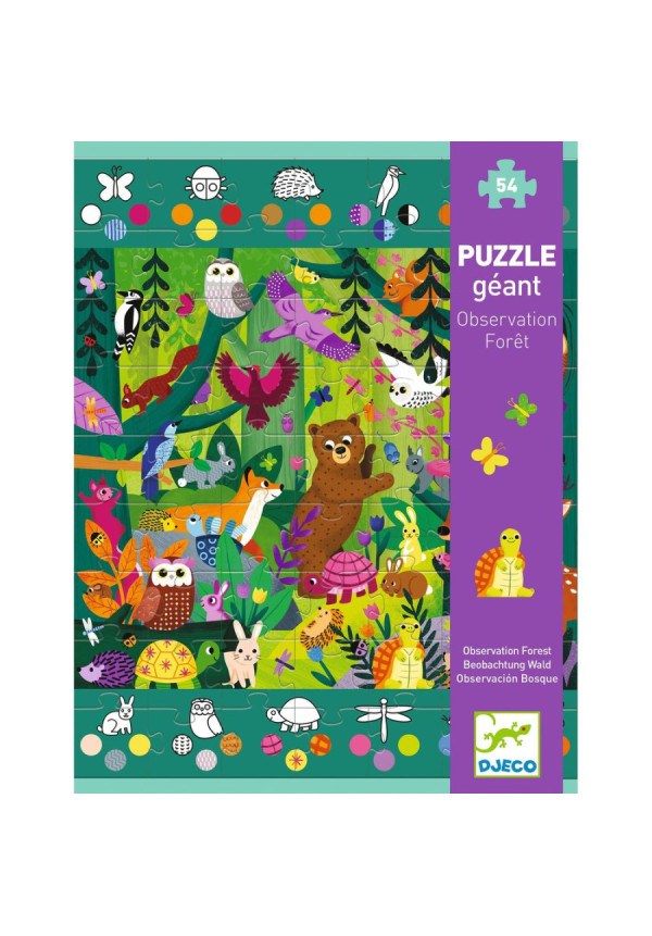 Puzzle gigante observación bosque DJECO