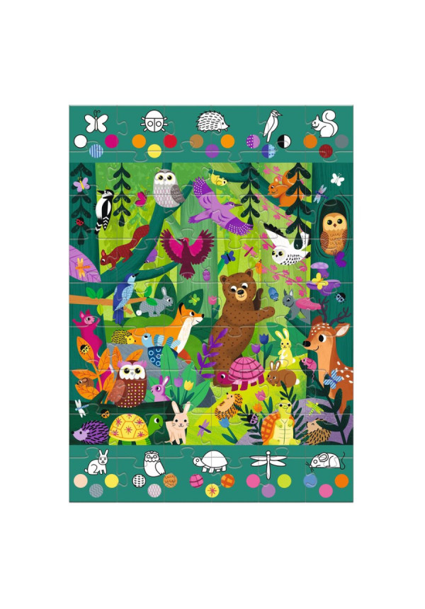 Puzzle gigante observación bosque DJECO