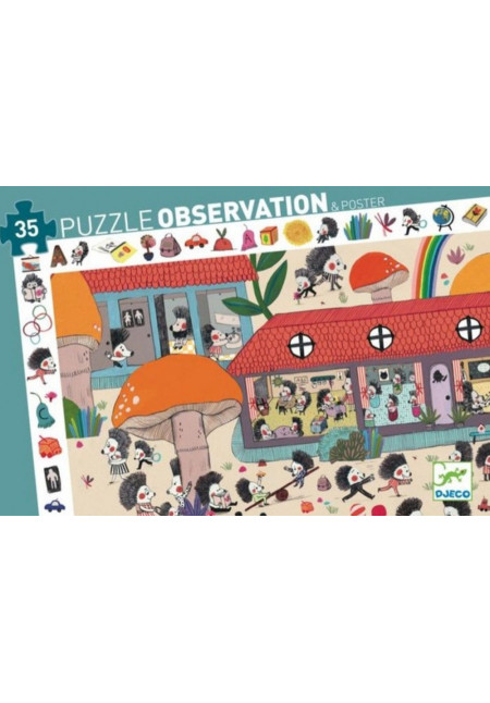 Puzzle  observación La escuela del erizo 35 pzas DJECO