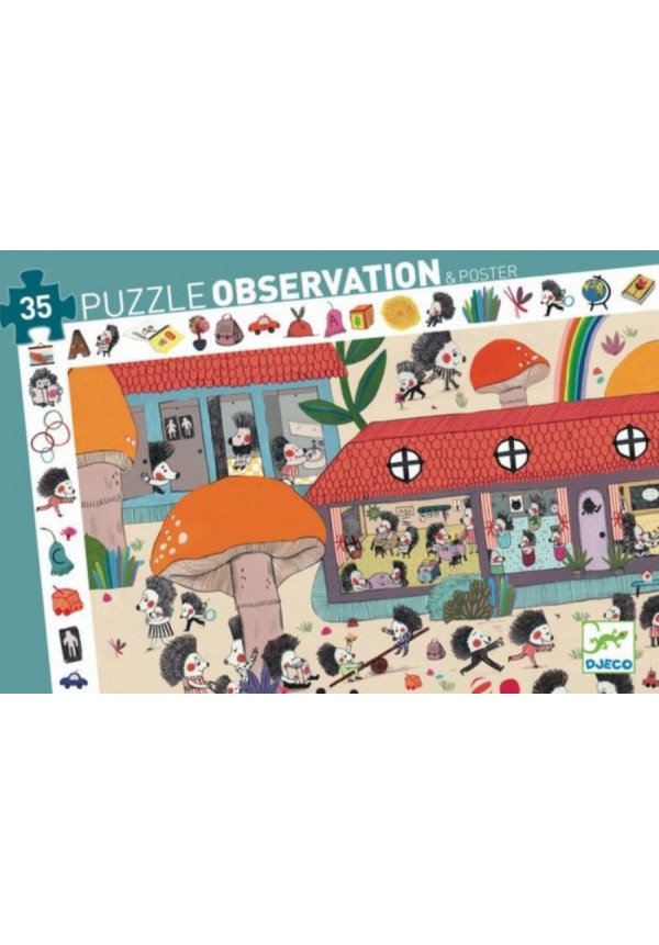 Puzzle  observación La escuela del erizo 35 pzas DJECO