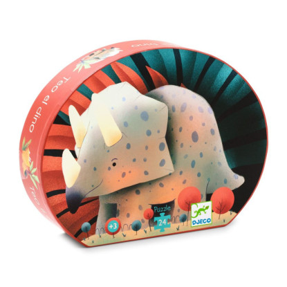 Puzzle silueta Teo el dinosaurio DJECO