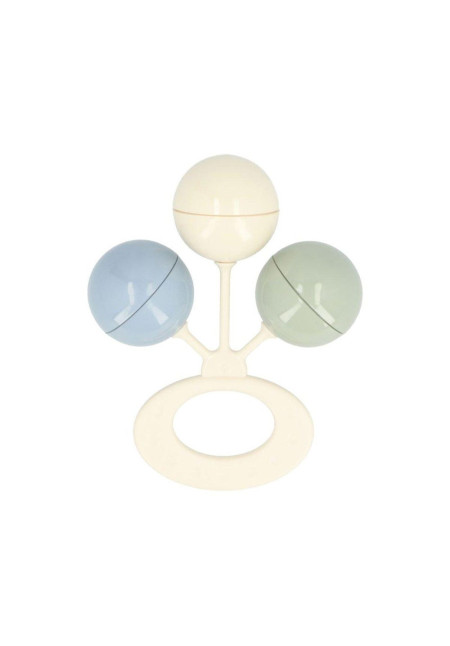 Sonajero 3 bolitas crema/azul/sage TUTETE